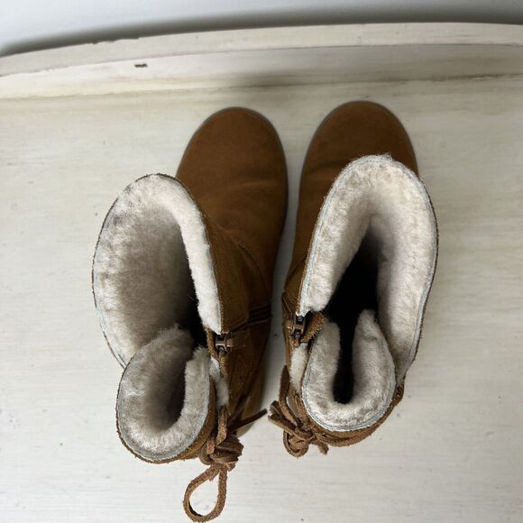 Koolaburra by UGG Shazi Short Tie Womens Size 7 Brown Classic Boots 1019361 Warm - Picture 6 of 12